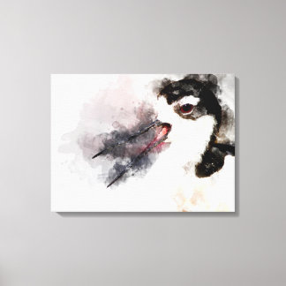 Toile Couleur d'aquarelle à bec noir