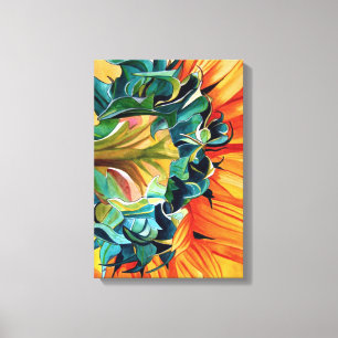 Toile Couleur de tournesol jaune peinture d'art original