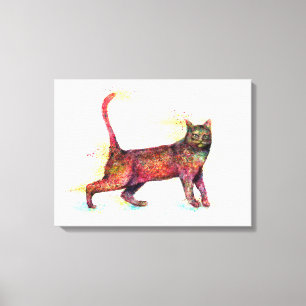 Toile Couleur pour aquarelle abstraite de chat
