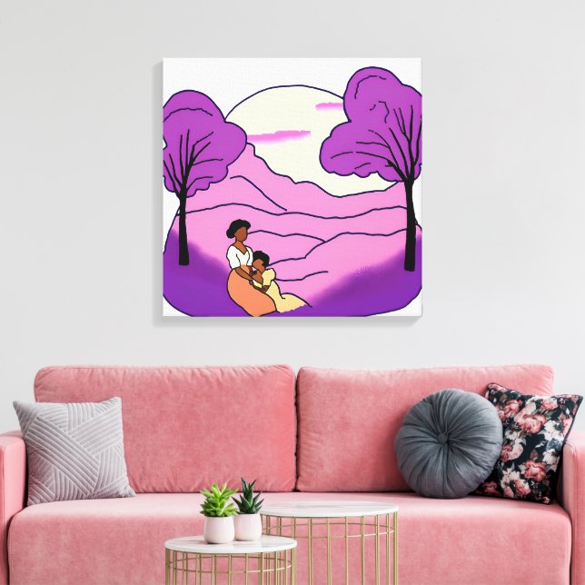 Toile Couleur violet (Insitu(Salon))