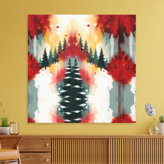 Toile Couleurs festives de Noël Fréquence Abstrait Hiver