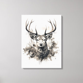 Toile Couleurs sépiales neutres animaux sauvages cerfs m
