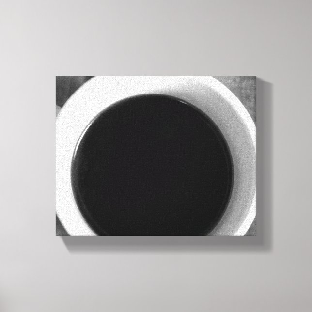 Toile Coupe de café noir et blanc sur un vieux cadran 8x (Recto)