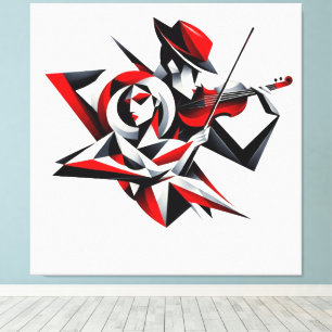 Toile Couple abstrait avec violon