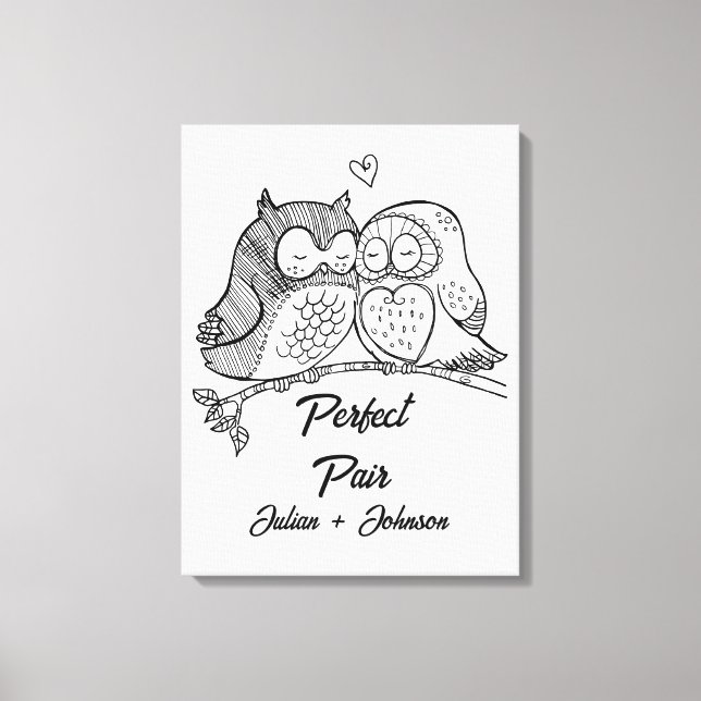 Toile couple assorti personnalisé parfait (Recto)
