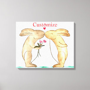 Toile Couple de lapins s'embrassant Thunder_Cove