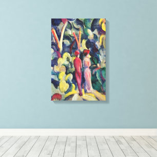 Toile Couple sur le chemin de la forêt par August Macke