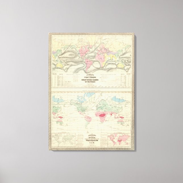 Toile Courants océaniques et bassins fluviaux (Recto)