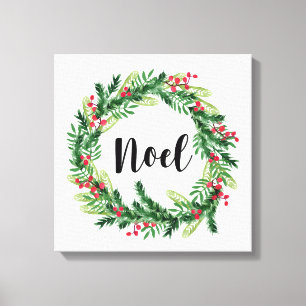 Toile Courbe d'aquarelle de Noël
