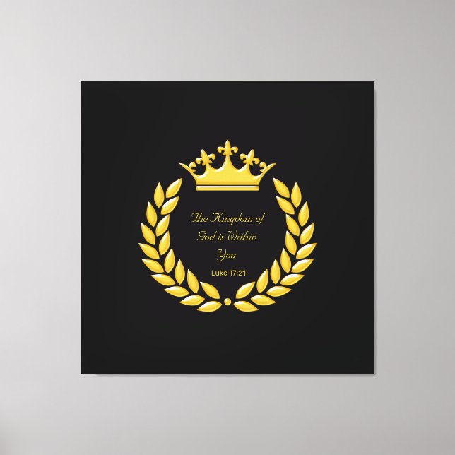 Toile Couronne d'or et Royaume de Dieu Bible Verse (Recto)