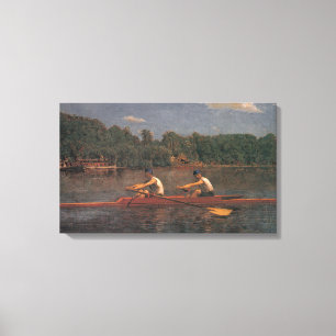 Toile Course en bateau à aviron sur la rivière (par Thom