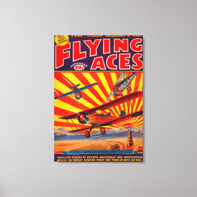 Toile Couverture du magazine Flying Aces 2 (Recto)