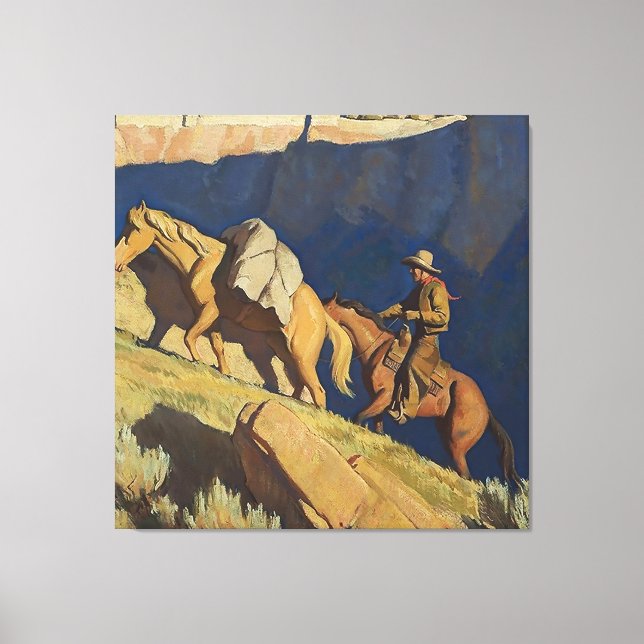 Toile "Cowboy and Pack Horse" de Maynard Dixon (Recto)