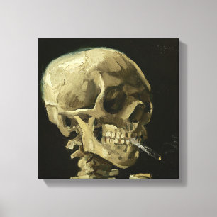 Toile Crâne avec cigarette par Van Gogh Wrapped Canvas