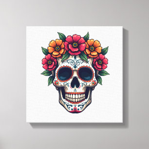 Toile Crâne de sucre Jour des morts � Dia de los Muertos