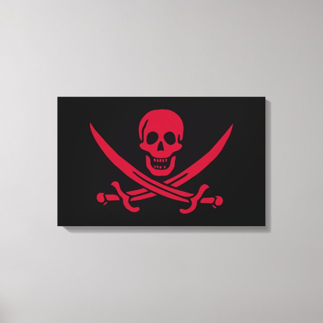 Toile Crâne et épées de Crimson Drapeau pirate de Calico (Recto)
