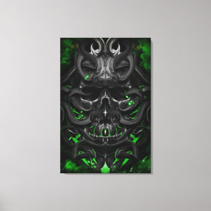Toile crâne Étincelle bio verte