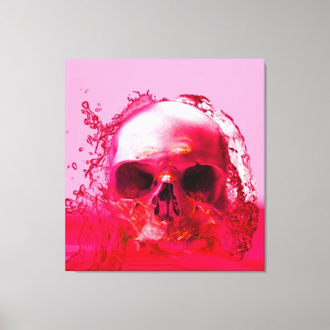 Toile Crâne rouge dans l'eau (Recto)