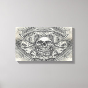 Toile crâne Traversé scythes