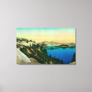 Toile Crater Lake Lodge donnant sur le lac