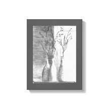 Crayon minimaliste Croquis noir Fleurs blanches