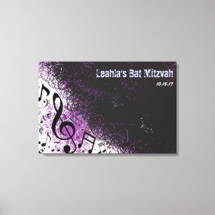 Toile CRAZY MUSICAL NOTES Bar Mitzvah Panneau d'ouvertur