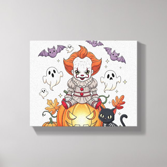 Toile Creep It Real Halloween Clown (Recto)