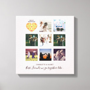 Toile Créer son propre BFF photo collage de pizza cadeau