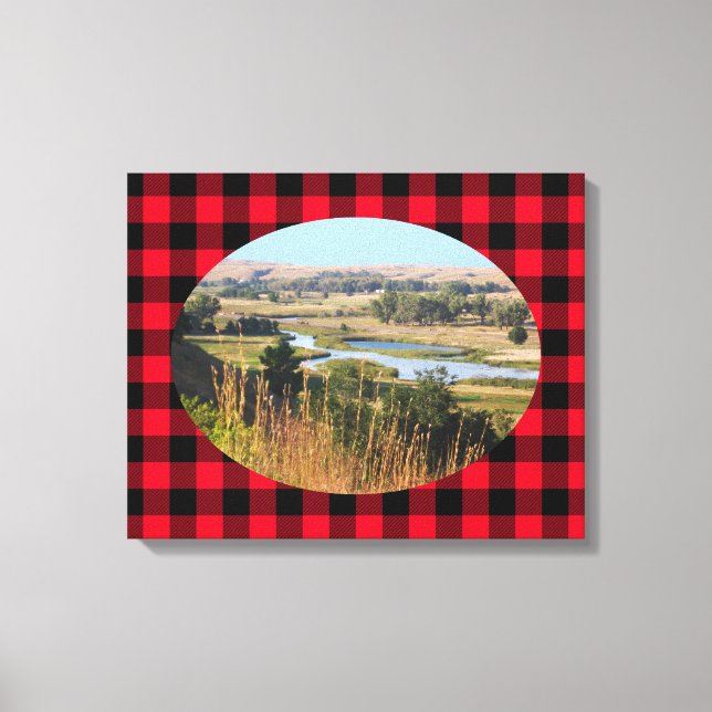 Toile Créez votre propre paysage ovale Photo Buffalo Pla (Recto)