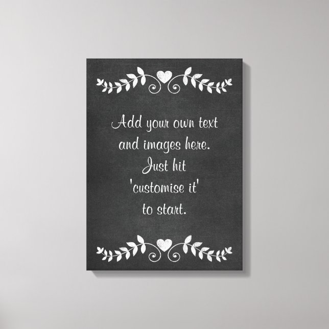 Toile Créez votre propre tableau de bord - menu, signe,  (Recto)