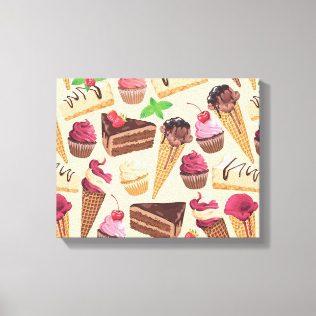 Toile Crème glacée, gâteau, gâteaux et gâteaux au fromag (Recto)