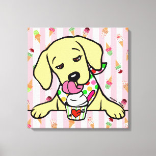 Toile Crème glacée jaune de chiot de laboratoire
