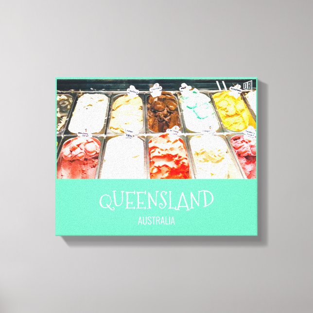 Toile crème glacée Sorbet Queensland Australie imprimé v (Recto)