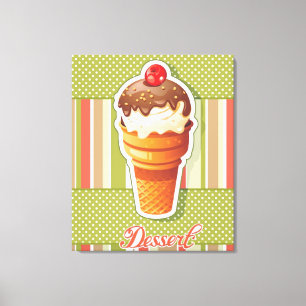 Toile Crème glacée vintage de chocolat