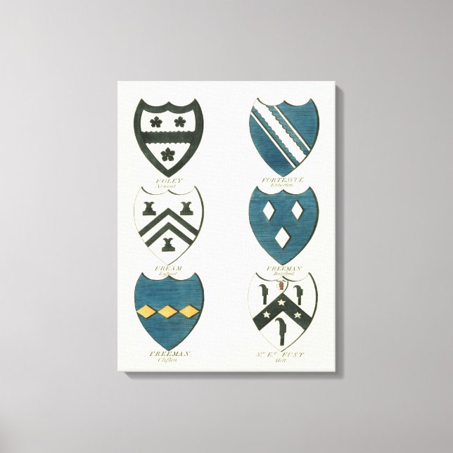 Toile Crêtes familiales de diverses maisons anglaises (Recto)
