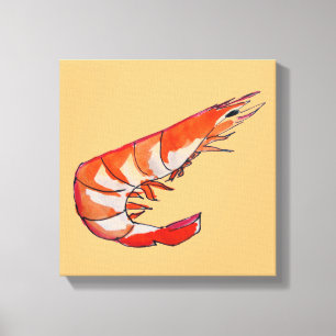 Toile crevettes crevettes crustacés illustration art mar