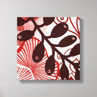 Toile Crimson Currents – Modern Abstract Botanical Art