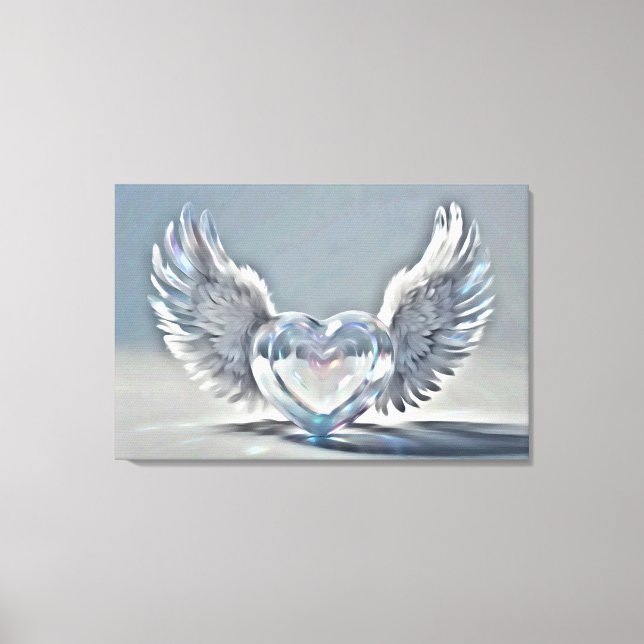 Toile *~* Cristal de verre Coeurs Anges Ailes AP78 (Recto)