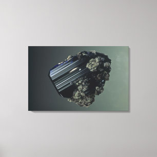 Toile cristaux d'azurite, un minuscule minerai de cuivre