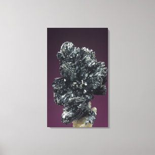 Toile Cristaux de Stibnite, principal minerai d'Antimoin