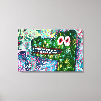 Toile Crocodile acrylique Abstrait Enfants Art
