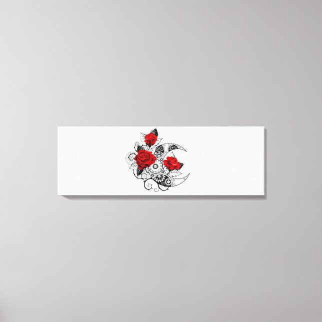 Toile Croissant mécanique avec roses rouges (Recto)