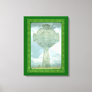 Toile Croix Celtique Verte Et Nuages