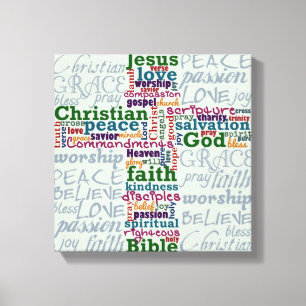 Toile Croix de l'art chrétien de la parole religieuse