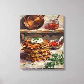 Toile Croquettes de Pommes de Terre Cuisine Nature Morte