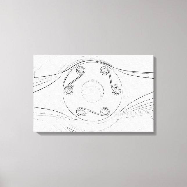 Toile Croquis de hélice d'avion noir et blanc (Recto)