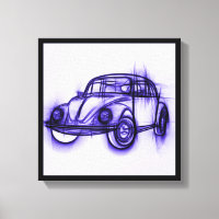 Croquis de voiture mignonne en violet