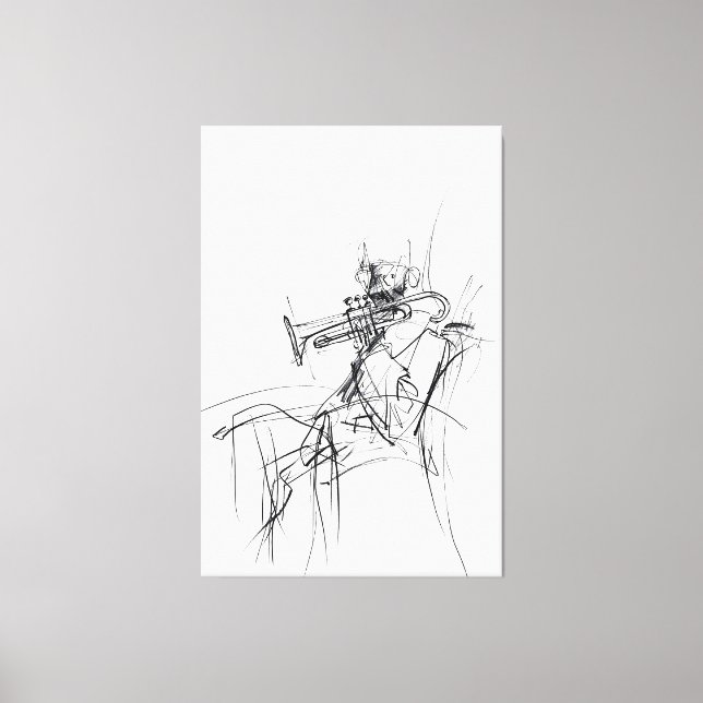 Toile Croquis du lecteur de trompette Abstrait - Premium (Recto)