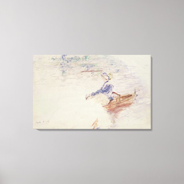 Toile Croquis d'une jeune femme dans un bateau, 1886 (av (Recto)