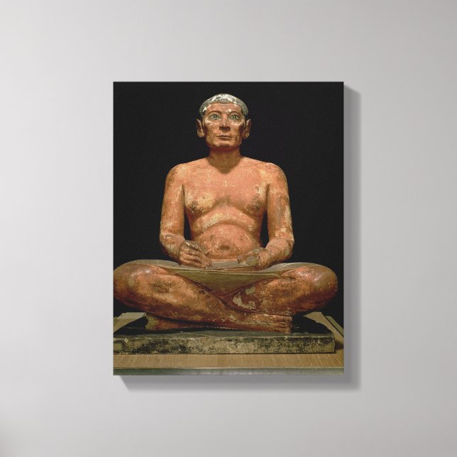 Toile Crouching Scribe Statue (Recto)